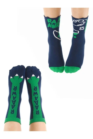 Denokids Caterpillar Dino Boy's Set of 2 Socket Socks