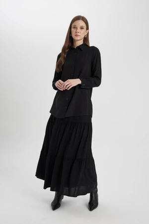 DEFACTO Tie Waist Viscose Maxi Skirt