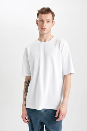 DEFACTO Oversize Fit Crew Neck Short Sleeve Heavy Fabric Basic T-Shirt