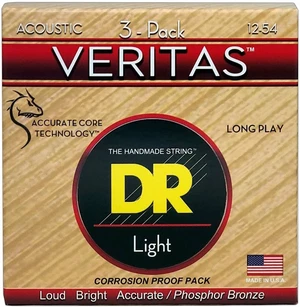 DR Strings VTA-12 Veritas 3-Pack Cordes de guitares acoustiques