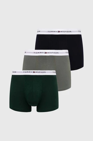 Boxerky Tommy Hilfiger 3-pack pánské, zelená barva, UM0UM02761