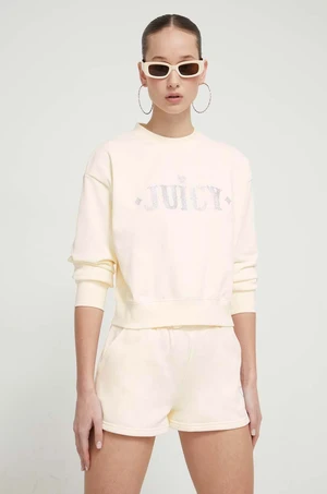 Mikina Juicy Couture dámská, béžová barva, s aplikací