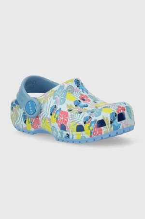 Dětské pantofle Crocs STITCH CLASSIC CLOG tyrkysová barva