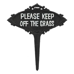 Metalowa wbijana dekoracja ogrodowa Please Keep off the Grass – Esschert Design