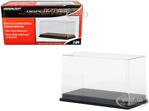 Tall Acrylic Collectible Display Show Case for 1/64 Scale Model Cars with Black Plastic Base by Greenlight