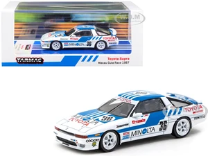 Toyota Supra RHD (Right Hand Drive) 36 Alan Jones "Minolta" Macau Guia Race (1987) "Hobby64" Series 1/64 Diecast Model Car by Tarmac Works