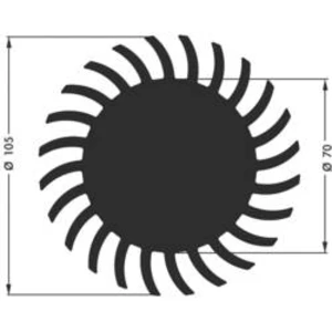 LED chladič Fischer Elektronik SK 584 20 SA 10021655, 1.75 K/W, (Ø x v) 105 mm x 20 mm