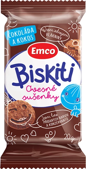 Biskiti – čokoláda a kokos