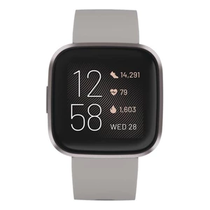 Inteligentné hodinky Fitbit Versa 2 (NFC) - Stone/Mist Grey (FB507GYSR) inteligentné hodinky • 1.39" AMOLED displej • dotykové ovládanie + bočné tlači