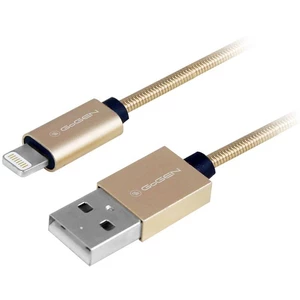 Kábel GoGEN USB / lightning, 1m, ocelový, opletený (LIGHTN100MM21) zlatý prepojovací Lightning kábel • 1 × USB 2.0 • dĺžka 1 m • kompatibilný pre iPho