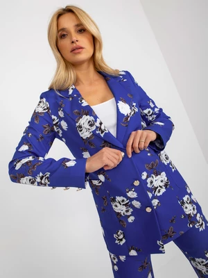 Cobalt elegant jacket with roses from a suit