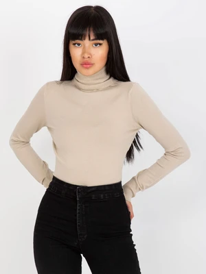 Monochrome beige turtleneck with long sleeves