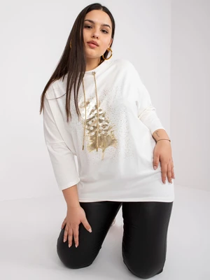 Cotton ecru blouse plus size Manon