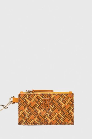 Kožená peňaženka Tommy Hilfiger dámska,oranžová farba,AW0AW16166