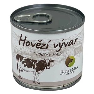 BOHEMIA PET FOOD Vývar hovězí s kousky masa pro psy 140 ml