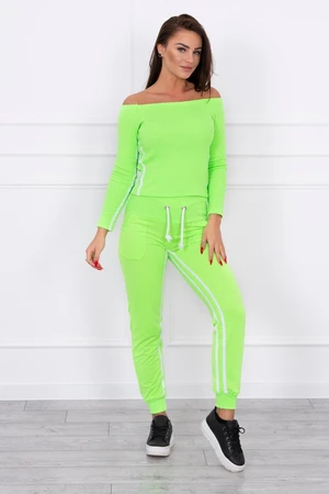 Set with double green neon stripe