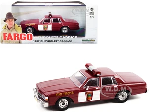 1987 Chevrolet Caprice Burgundy with Burgundy Interior "Minnesota State Trooper" "Fargo" (1996) Movie 1/43 Diecast Model Car by Greenlight