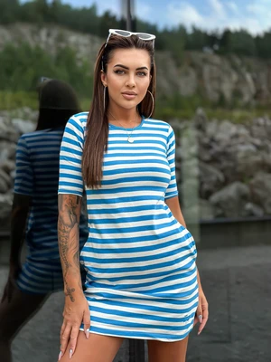 White and blue mini dress with stripes Mayflies