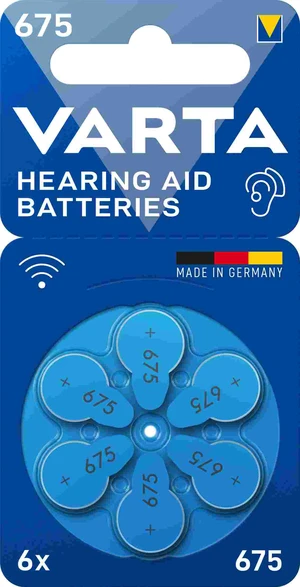 VARTA Hearing Aid Battery 675 BLI 6