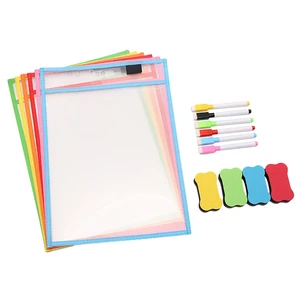 6x Arid Erase Pockets Kids Worksheet Protector Paper Pocket Arid Erase Sleeves