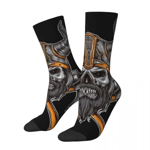 Norse Warrior Viking Skull 3 Men Women Socks Outdoor Novelty Spring Summer Autumn Winter Stockings Gift