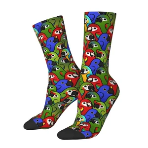 Macaw Squad Dress Socks Mens Womens Warm Funny Novelty Parrot Birds Crew Socks