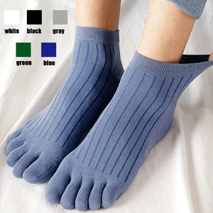 1pair Men Sock Breathable Cotton Casual Thin High Quality Toe Socks Elastic Fashion Five Fingers Socks for Male Sports Running