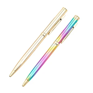 Metal Ballpoint Pen Stainless Steel Rotating Ball Pen For School Office Bright Writing Point 1.0Mm