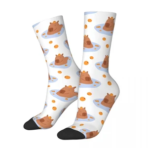 Adorable Wash Capybara Guinea Pig Cavia Porcellus Animal Socks Male Mens Women Autumn Stockings Printed