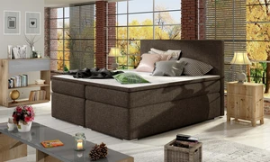 Moderní box spring postel Dione 180x200, hnědá