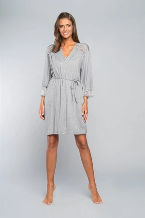 Samaria bathrobe with 3/4 sleeves - melange