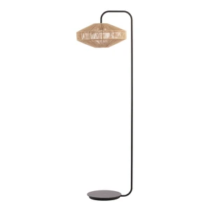 Lampa stojąca w kolorze matowej czerni z tekstylnym kloszem (wysokość 164 cm) Lyra – Light & Living