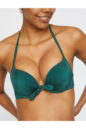 Koton Women's Green Plain Bikini Top