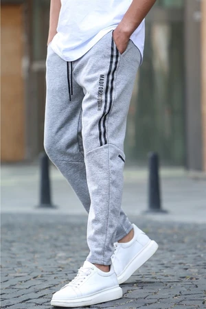 Madmext Gray Printed Jogger Pants 5476