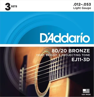 D'Addario EJ11-3D Cordes de guitares acoustiques