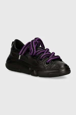 Kožené sneakers boty AGL Rope Bubble černá barva, D938050PGSOFTY0000