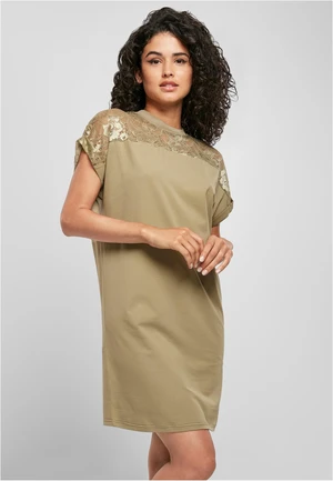 Women's dress with khaki lace