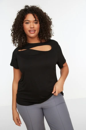 Trendyol Curve Black Cut-Out Detailed Knitted Blouse