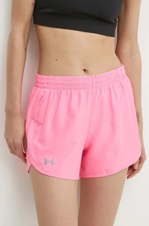 Běžecké šortky Under Armour Fly By růžová barva, high waist