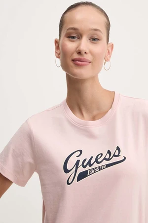 Tričko Guess Jeans dámske, ružová farba, W4YI13 J1314