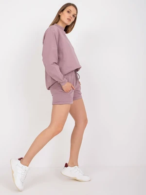 Basic dusty pink sweat shorts with pockets