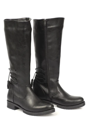 Capone Outfitters Women's Tea-length Back Ankle Laced Side Zipper Boots