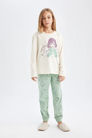 DEFACTO Girls Anime Patterned Long Sleeve Cotton Pajama Set