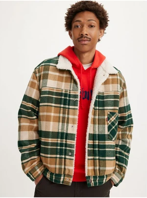 Levi&#39;s Green-brown men&#39;s checkered jacket with Levi&#39;s® Type 1 Sh - Men