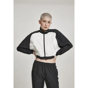 Dámská krátká raglánová vrásčitá bunda Batwing blk/wht