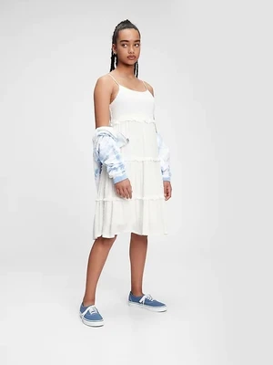 GAP Dětské šaty teen tiered midi dress - Holky