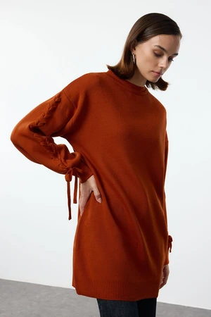 Trendyol Cinnamon Sleeves Knitted Detailed Knitwear Sweater