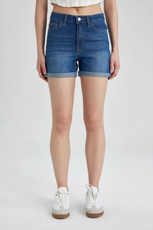 DEFACTO Normal Waist Folded Leg Basic Jean Shorts