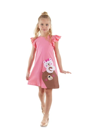 Denokids Teddy Bears Girl's Pink Sleeveless Summer Dress