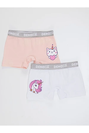 Denokids Girl's Pink-white 2 Piece Boxer Suit